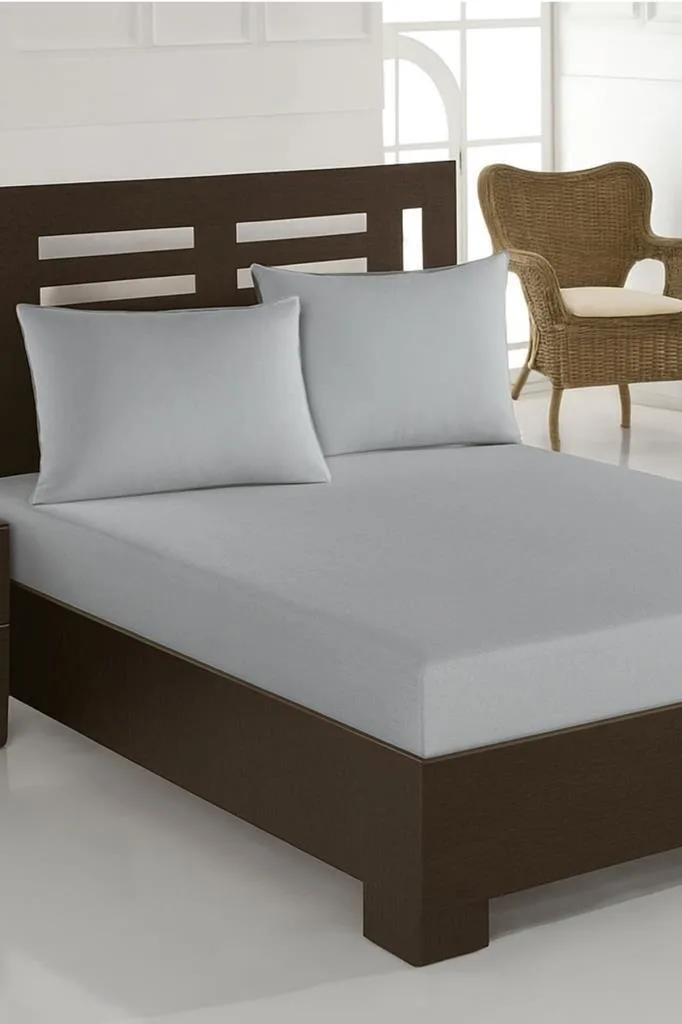 Bella Çift Kişilik 180x200 cm Lastikli Çarşaf Takımı – Açık Gri