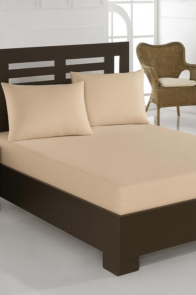 Bella Çift Kişilik 160x200 cm Lastikli Çarşaf Takımı Cappucino