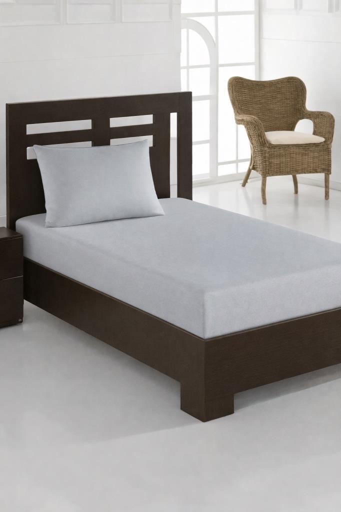 Bella Tek Kişilik 120x200 cm Lastikli Çarşaf Takımı Açık Gri
