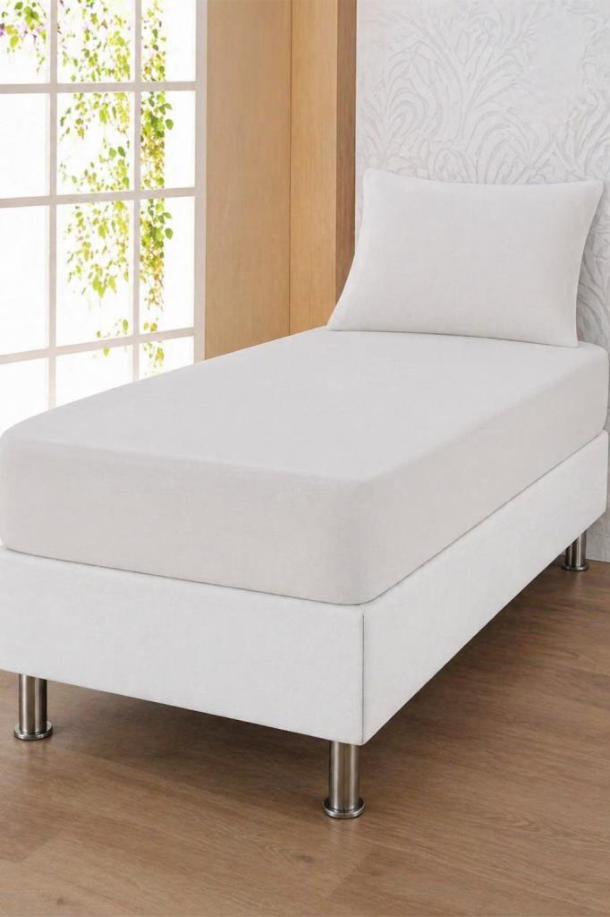 Bella Tek Kişilik 120x200 cm Lastikli Çarşaf Takımı Beyaz