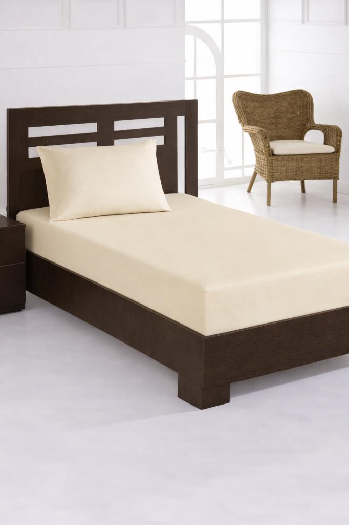 Bella Tek Kişilik 120x200 cm Lastikli Çarşaf Takımı Krem