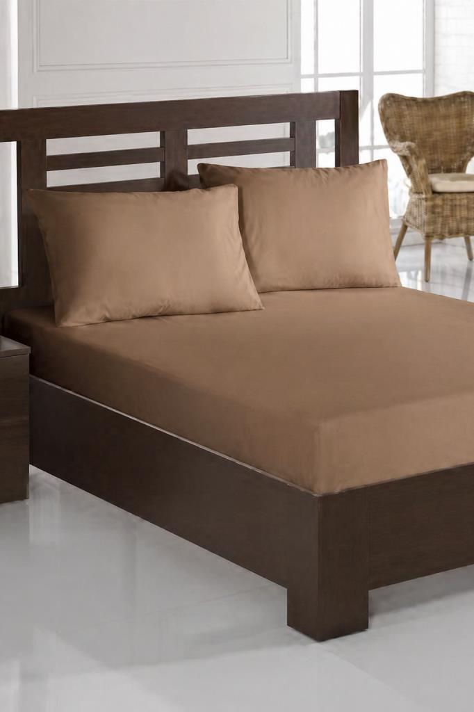 Bella Çift Kişilik 180x200 cm Lastikli Çarşaf Takımı Kahve
