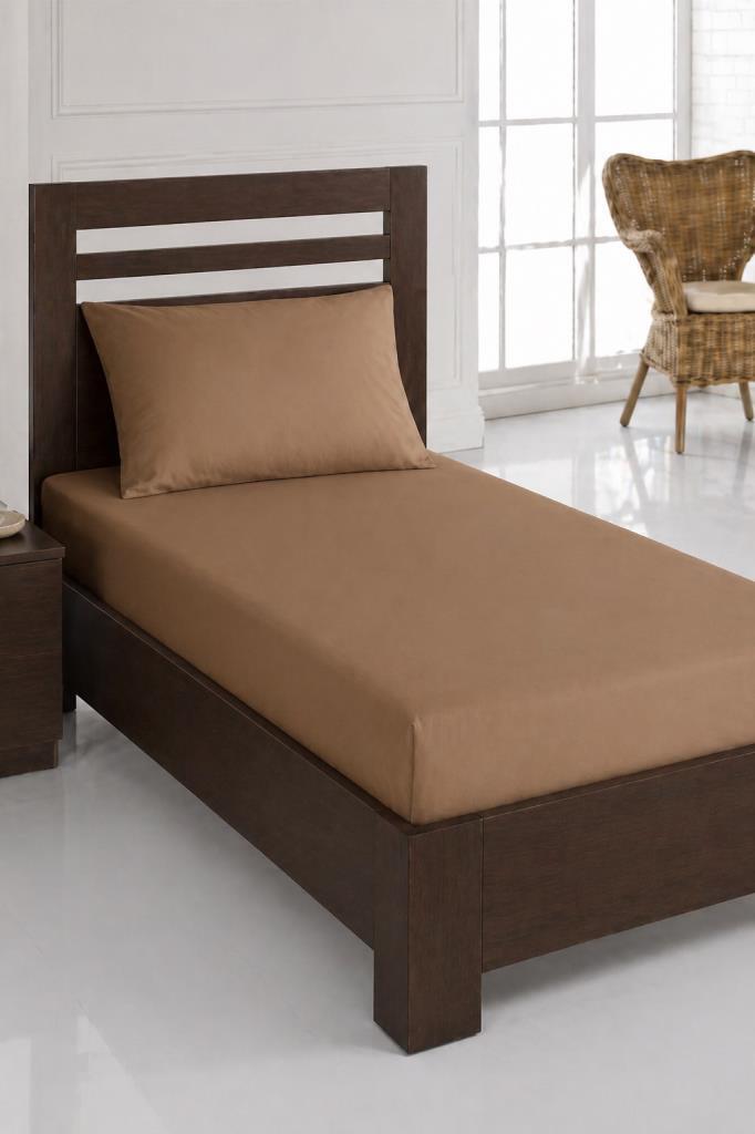 Bella Tek Kişilik 100x200 cm Lastikli Çarşaf Takımı Kahve
