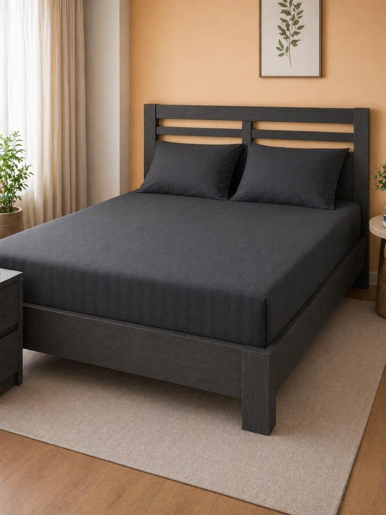 Bella Çift Kişilik 160x200 cm Lastikli Çarşaf Takımı Antrasit