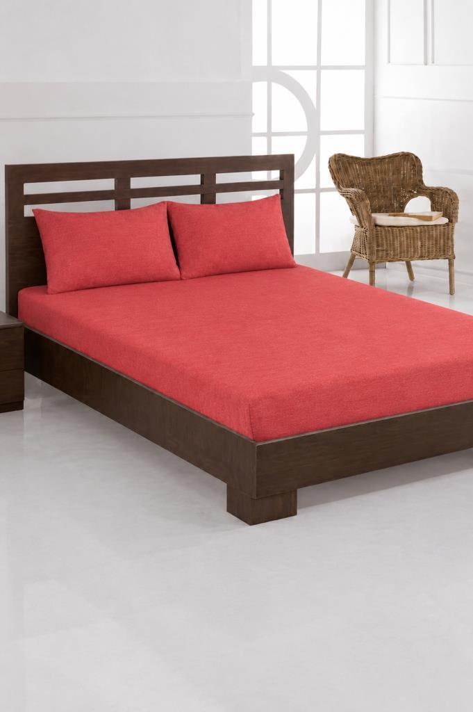 Penye Çift Kişilik 180x200 cm Lastikli Çarşaf Kiremit