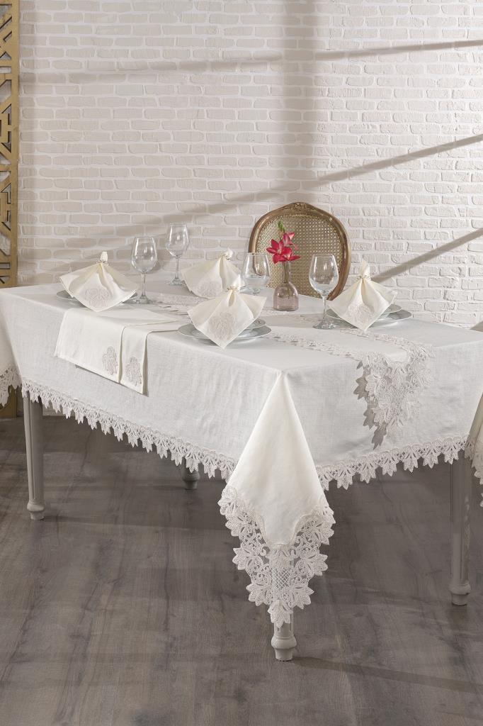 Narin Masa Örtüsü 26 Parça Krem