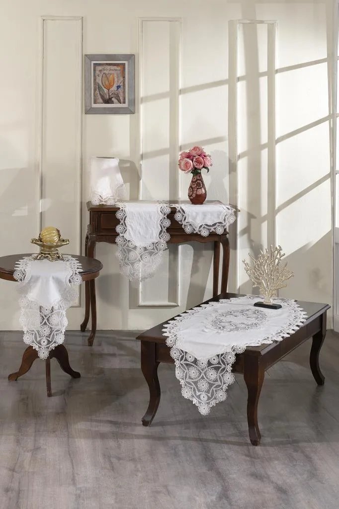 Elisya Salon Takımı 5 Parça Krem