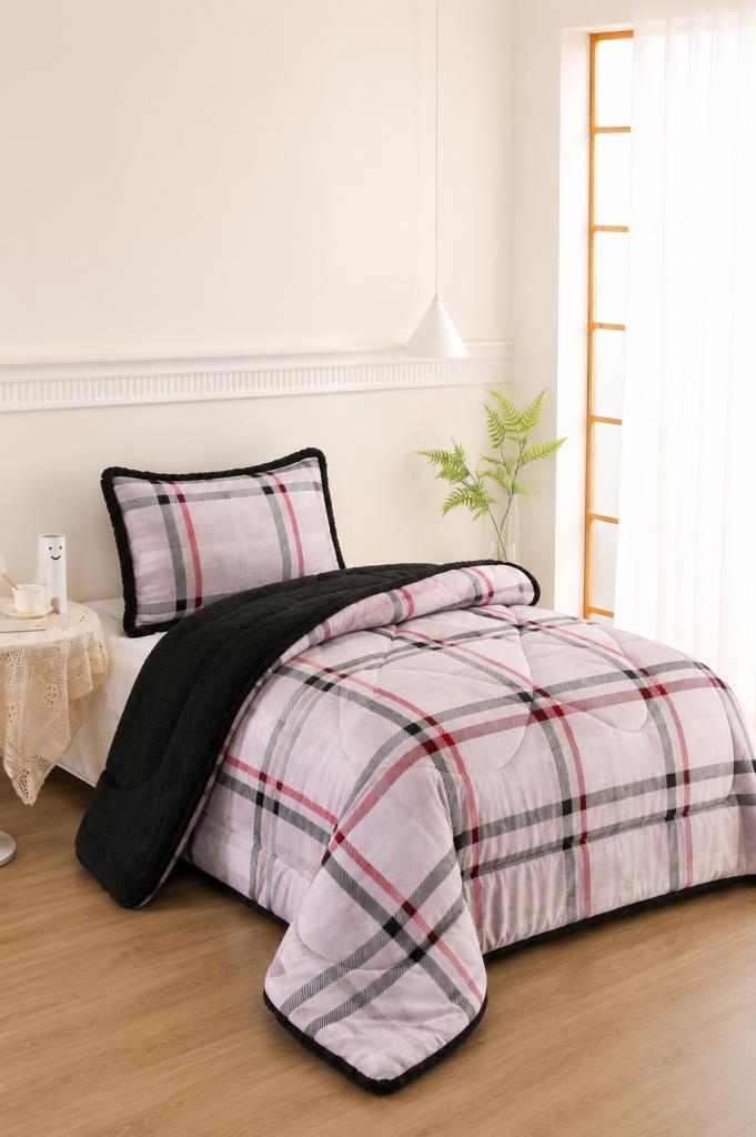 Spring Desenli Peluş Tek Kişilik Comforter Set
