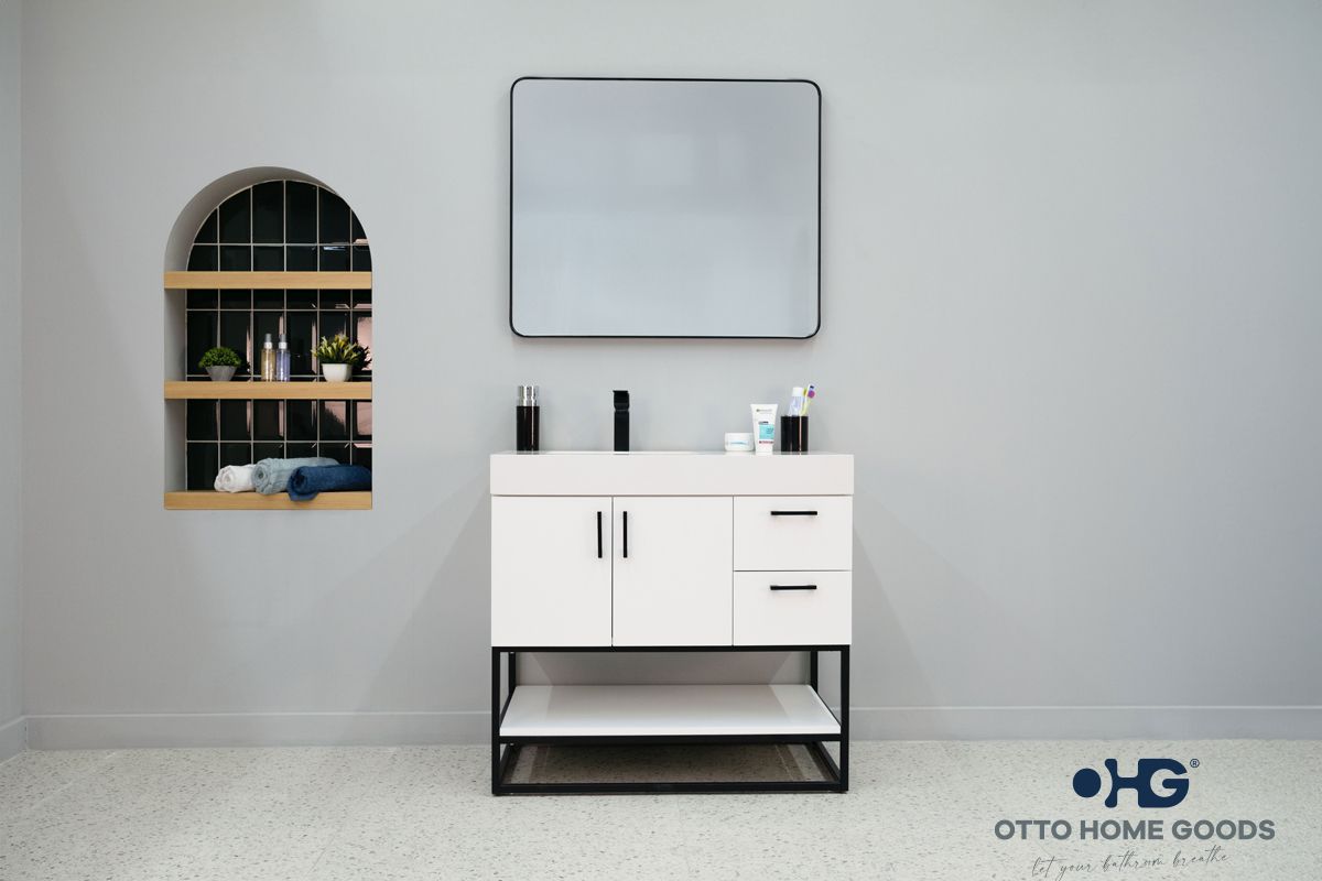 Solana Beyaz 36" Banyo Dolabı