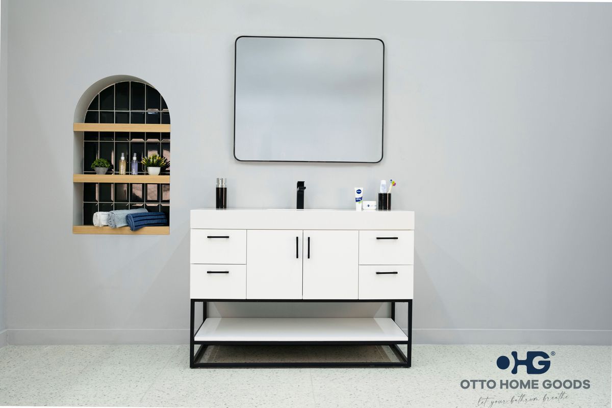 Solana Beyaz 48" Banyo Dolabı