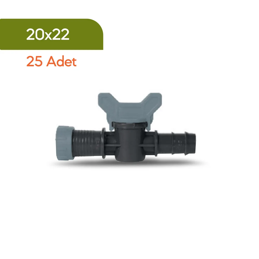 Akplas - Tarım Sulama Sistemleri - Mini Vana -Kurtağzı Yüzüklü-20*22 25 Adet