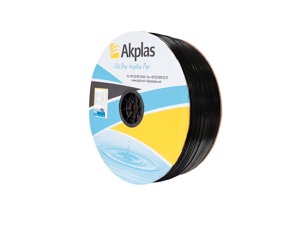 Akplas – Yassı Damlama Sulama Borusu- Ø25 13 Mil 1.6 Lt 030cm Aralıklı Enerji Ak 1000 Metre