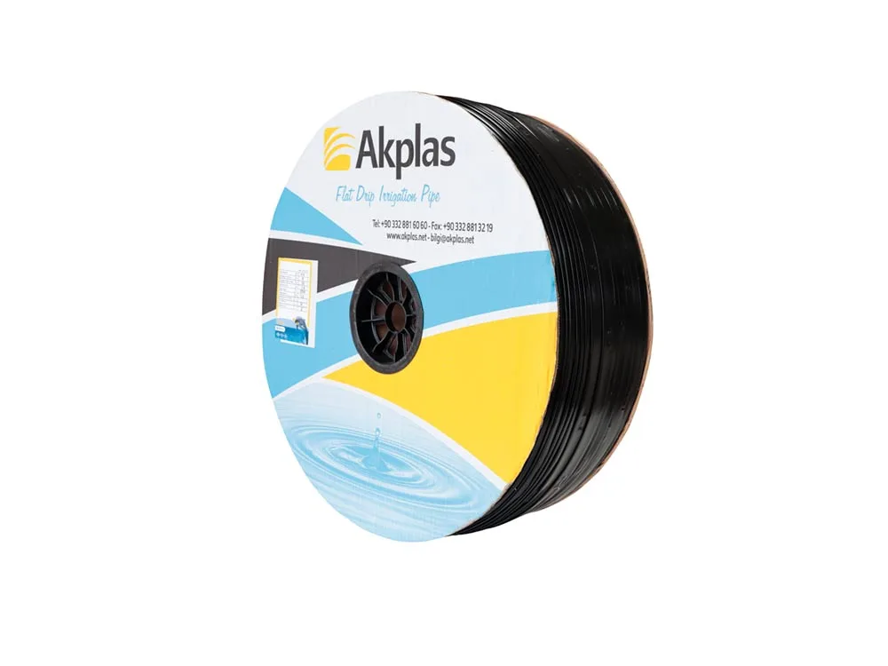 Akplas – Yassı Damlama Sulama Borusu- Ø22 8 Mil 1.6 Lt 030cm Aralıklı Enerji Ak 1800 Metre