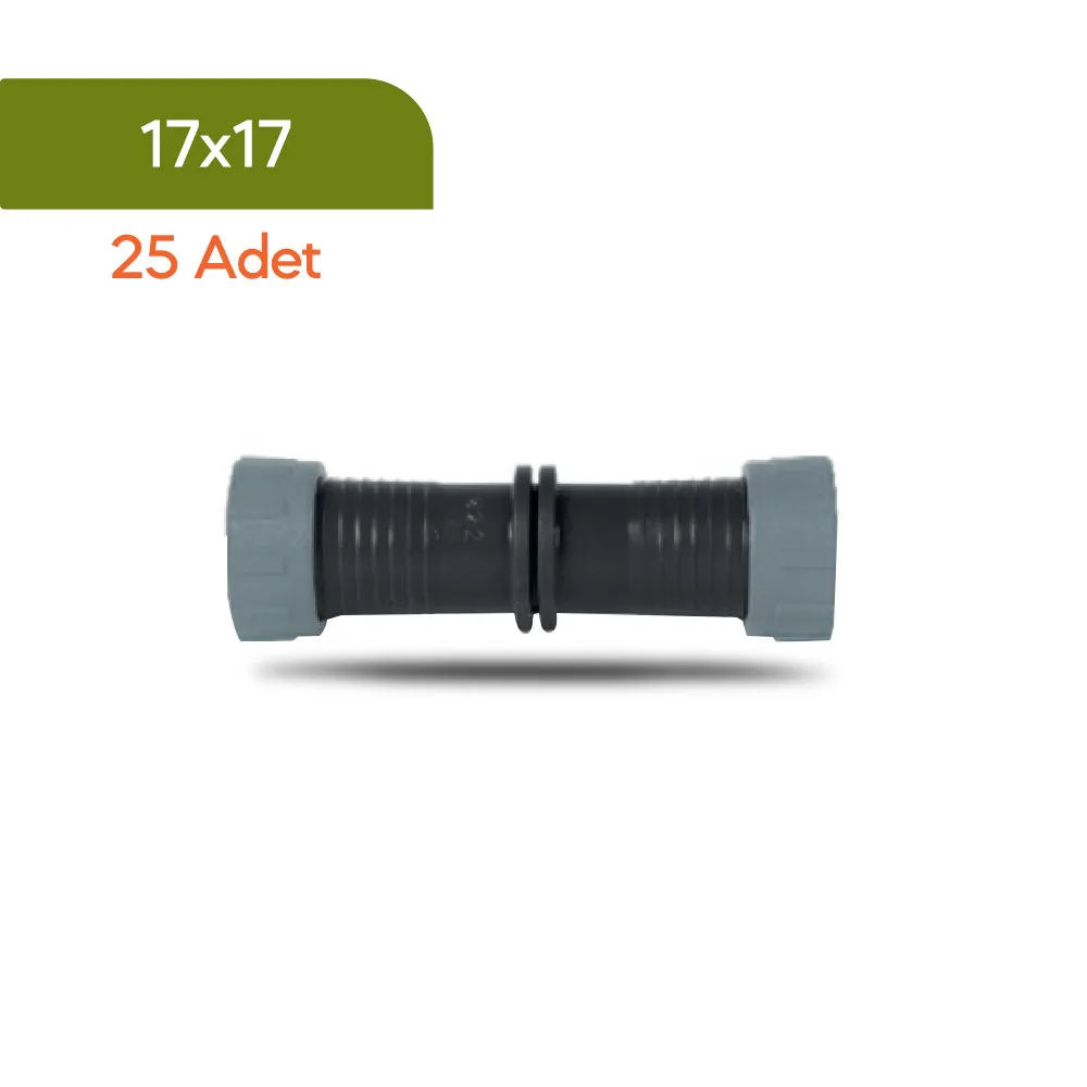 Akplas - Tarım Sulama Sistemleri-Yüzüklü Ekleme Nipeli 17*17 25 Adet
