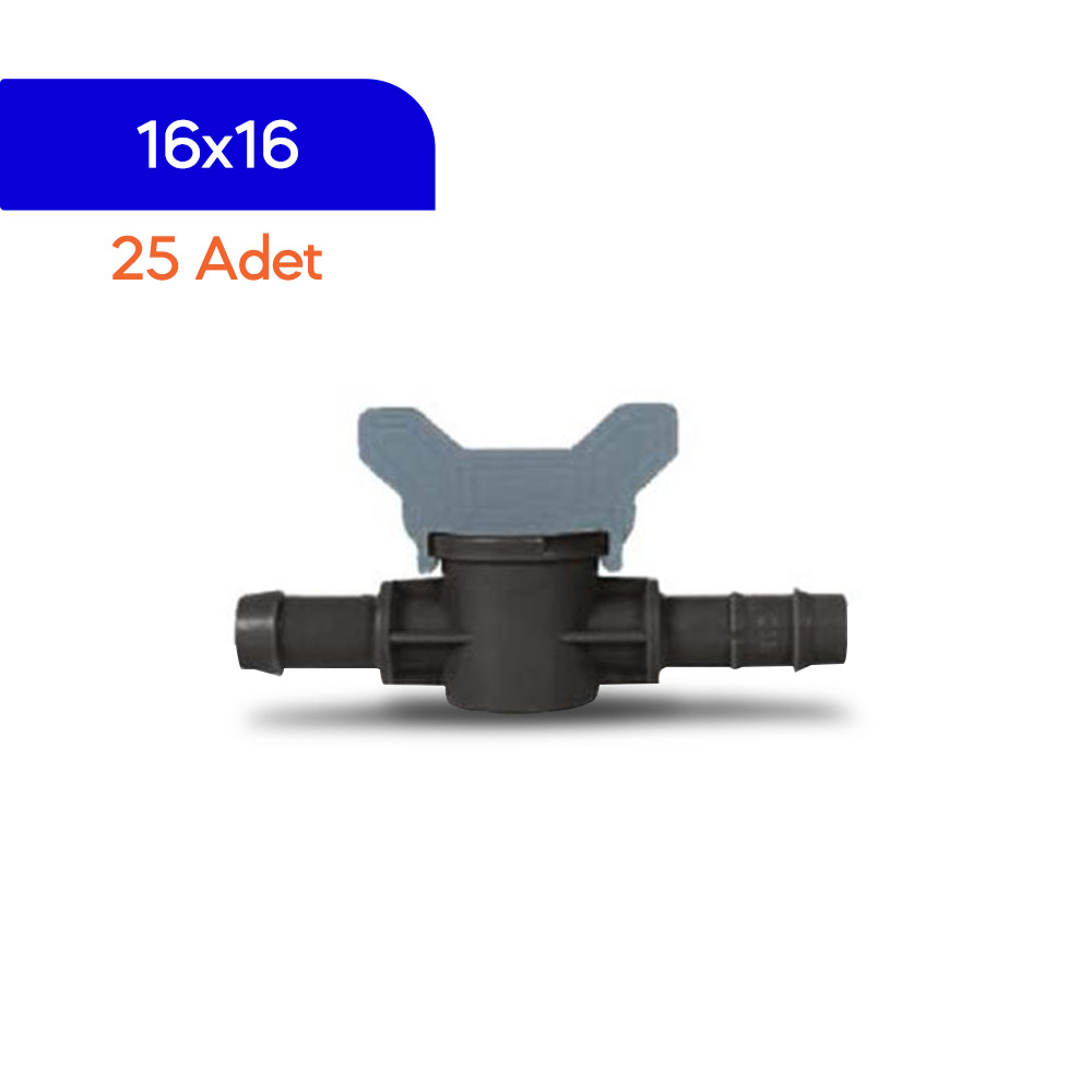 Akplas - Tarım Sulama Sistemleri-Mini Vana- Conta Çıkışlı Kurtağzı 16*16 25 Adet