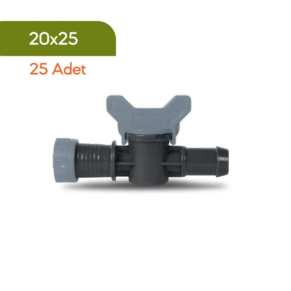 Akplas - Tarım Sulama Sistemleri-Mini Vana- Conta Çıkışlı-Yüzüklü 20*25 25 Adet