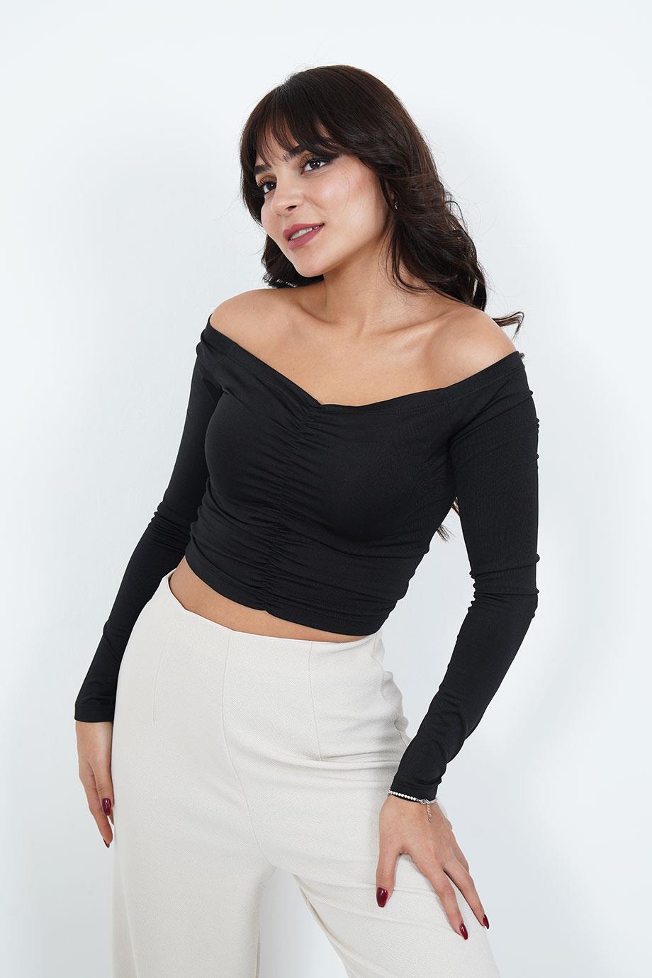 Straplez Toptan Siyah Bluz - Siyah
