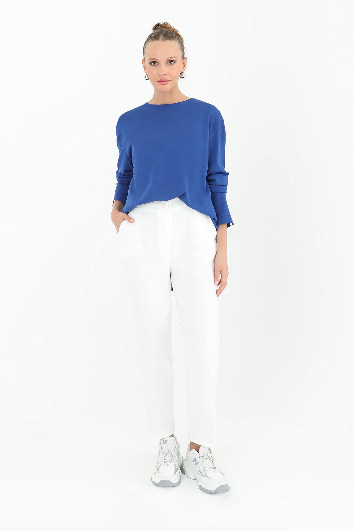 Kadın Havuç Form Kumaş Pantolon - 18118PNT - ECRU