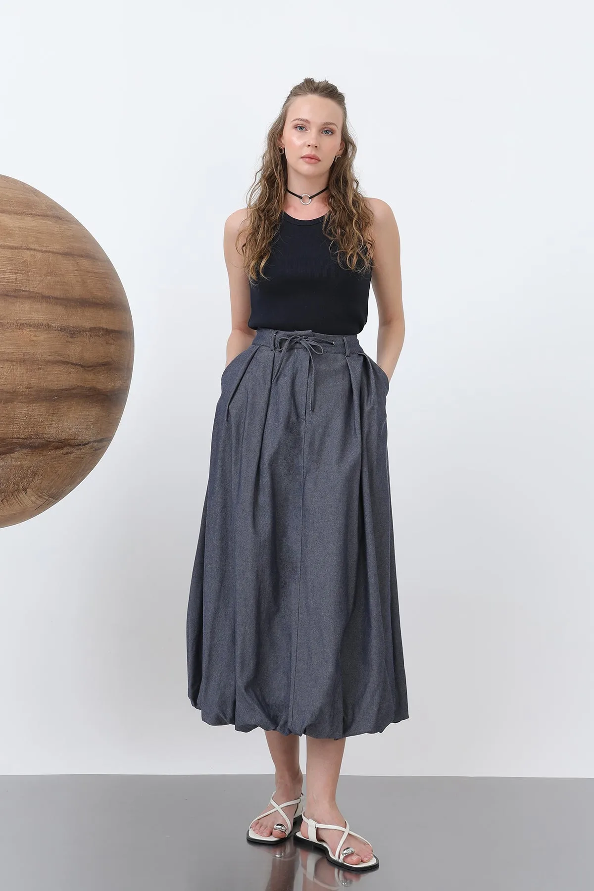 Kadın Denim Balon Etek - 32309ETK - INDIGO – İndigo, S-L