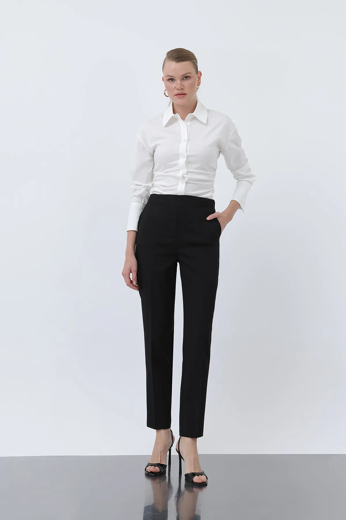 Kadın Havuç Kesim Pantolon - 18242PNT - BLACK – Siyah, S-XL