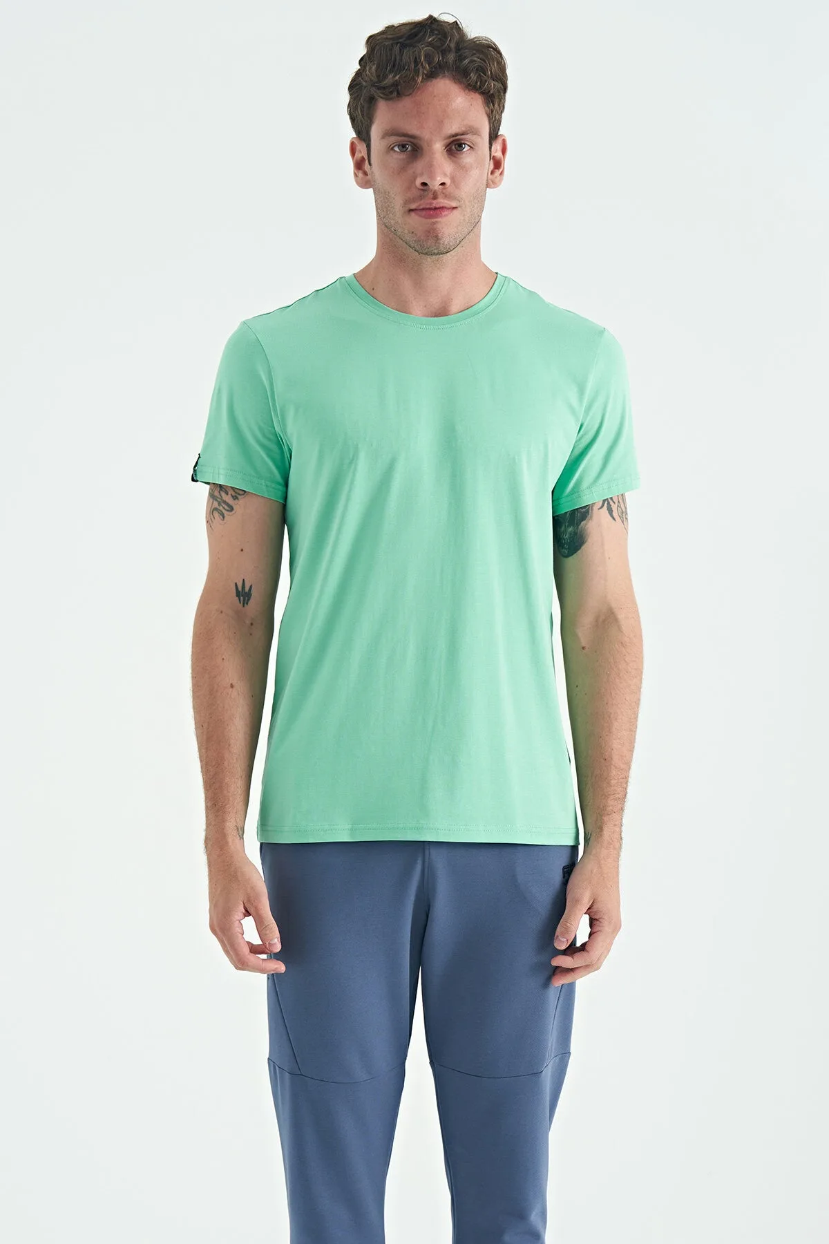 Calvin Su Yeşili Basic Erkek T-Shirt - 88245 - Su yeşili – Su Yeşili, S