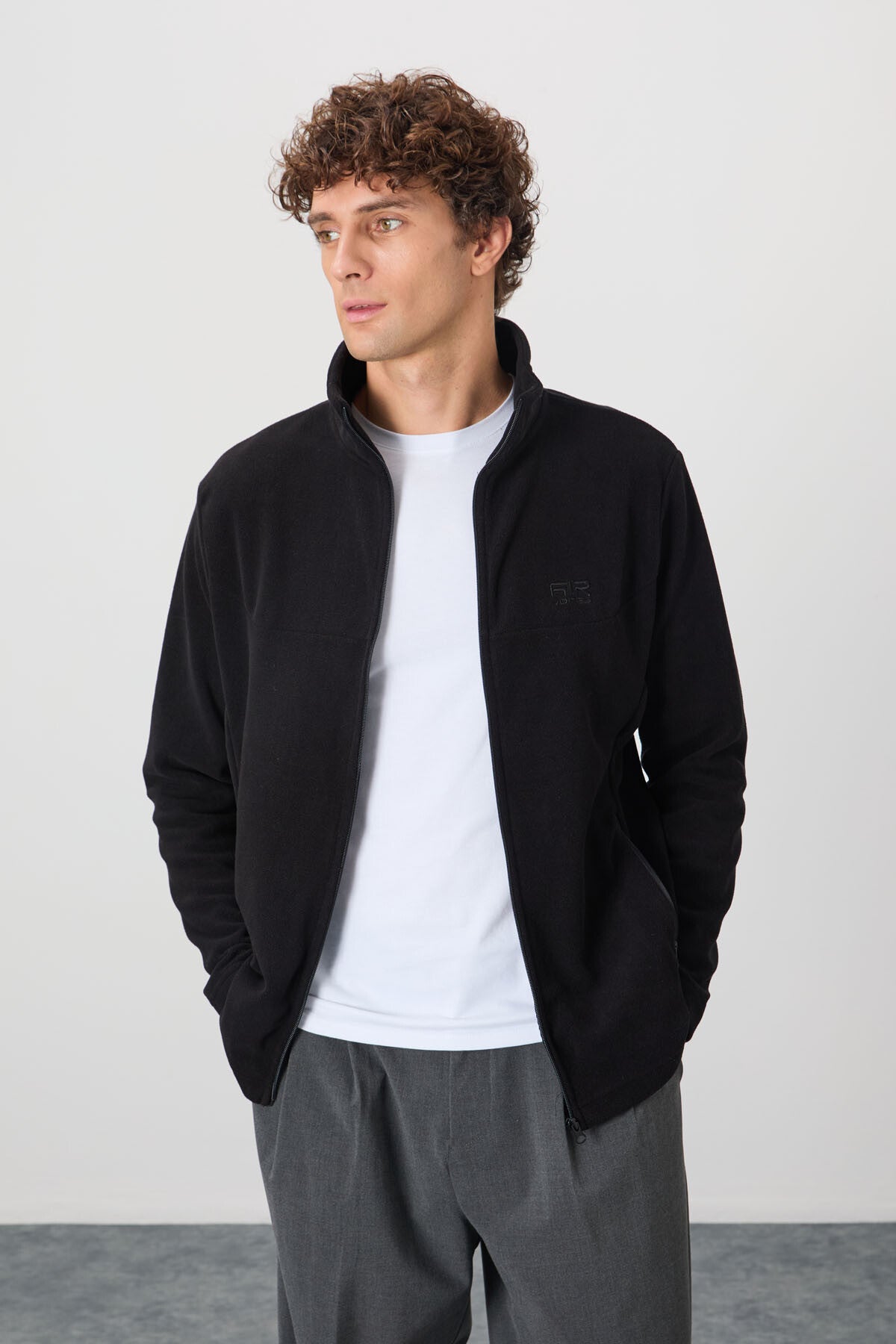 Hardy Siyah Standart Kalıp Polar Erkek Sweatshirt - 88299 - Siyah