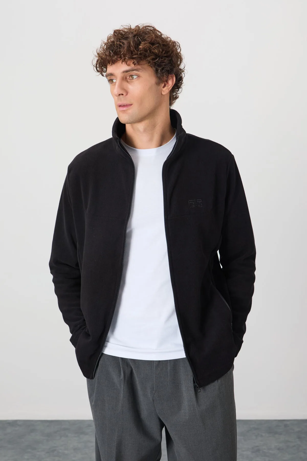 Hardy Siyah Standart Kalıp Polar Erkek Sweatshirt - 88299 - Siyah – Siyah, S