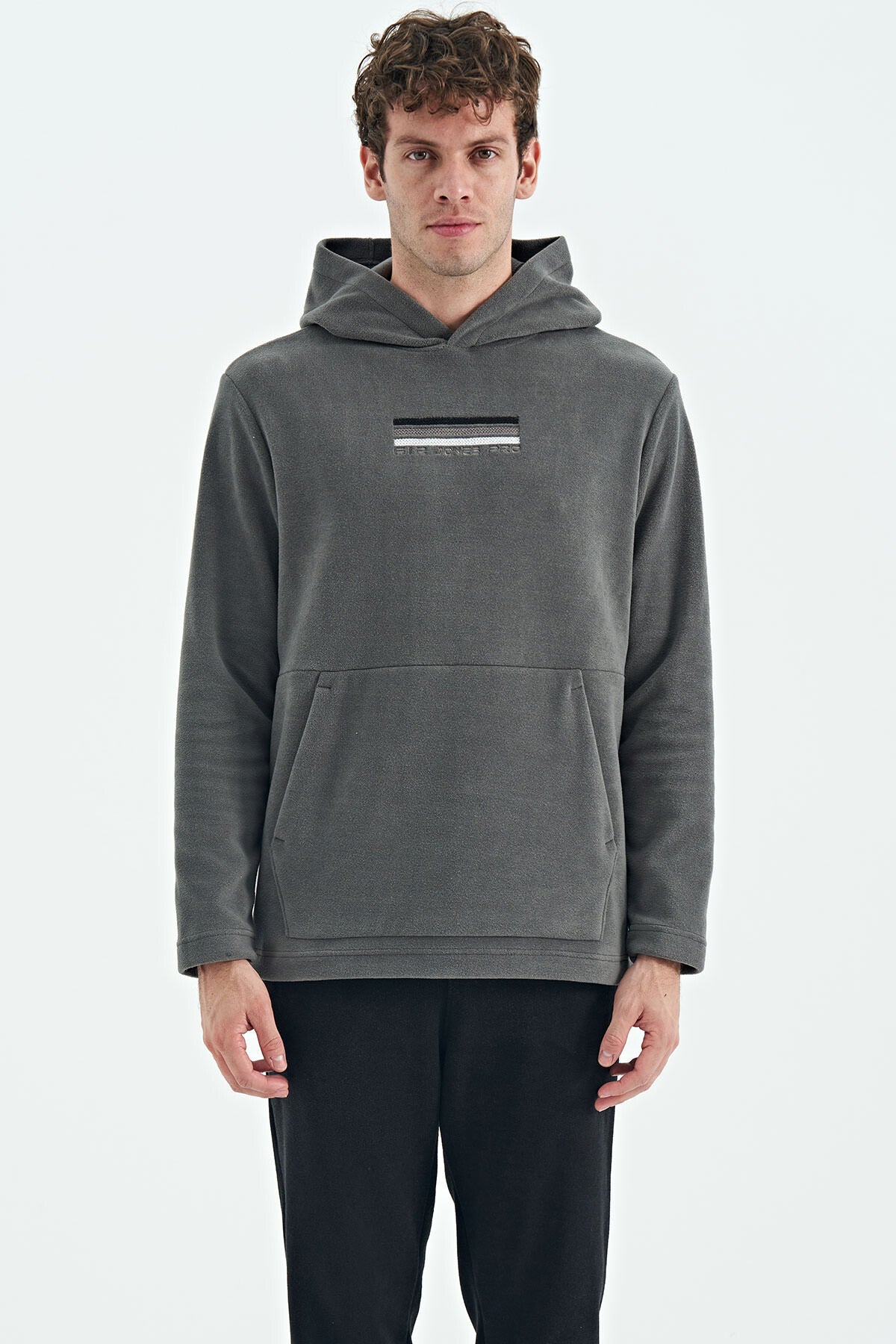 Hern Koyu Gri Erkek Polar Sweatshirt - 88301 - Koyu gri