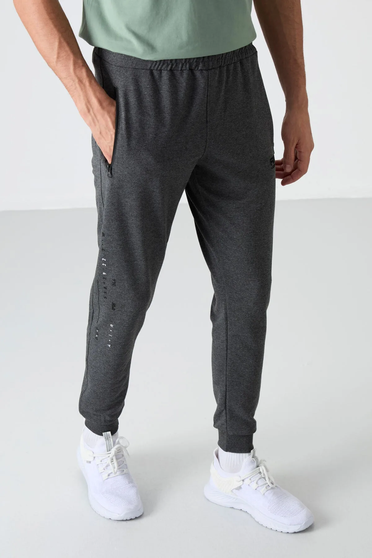Rory Antrasit Melanj Jogger Erkek Eşofman Alt - 84909 - Antrasıt melanj – Antrasıt Melanj, S