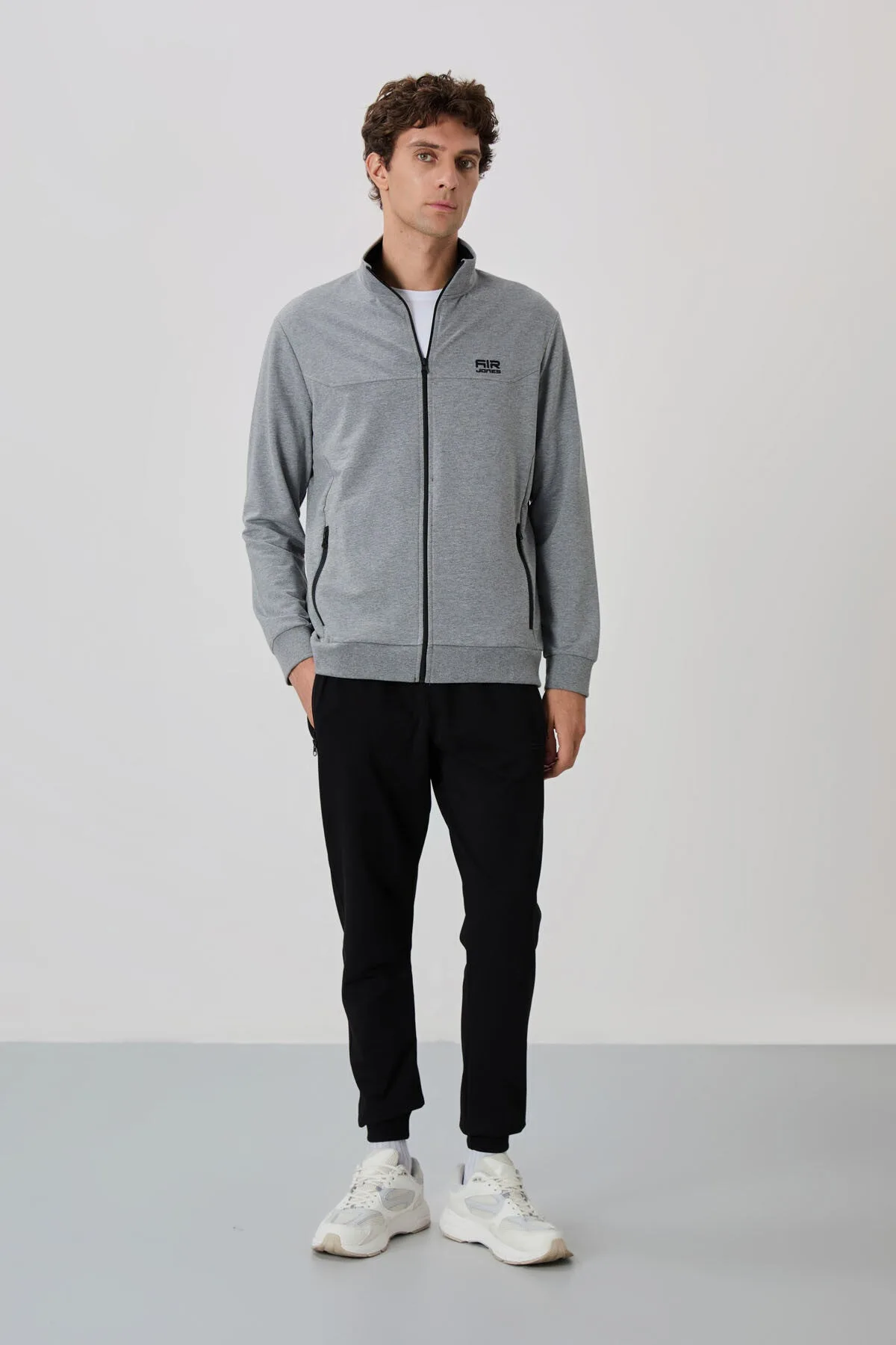 Anton Gri Melanj - Siyah Jogger Eşofman Takım - 85178 - Gb melanj/siyah – Gb Melanj, S