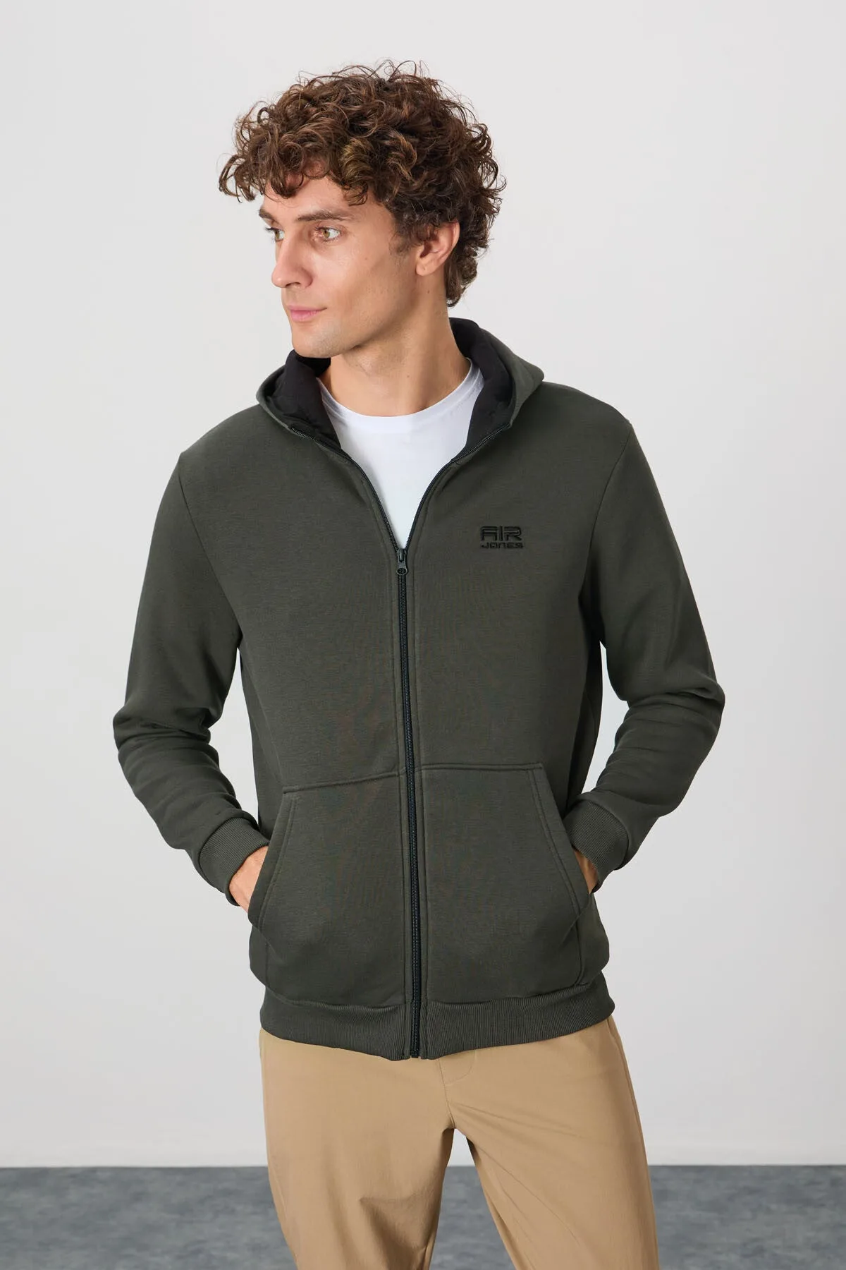 Hector Haki Şardonlu Erkek Sweatshirt - 88139 - Haki – Haki, S
