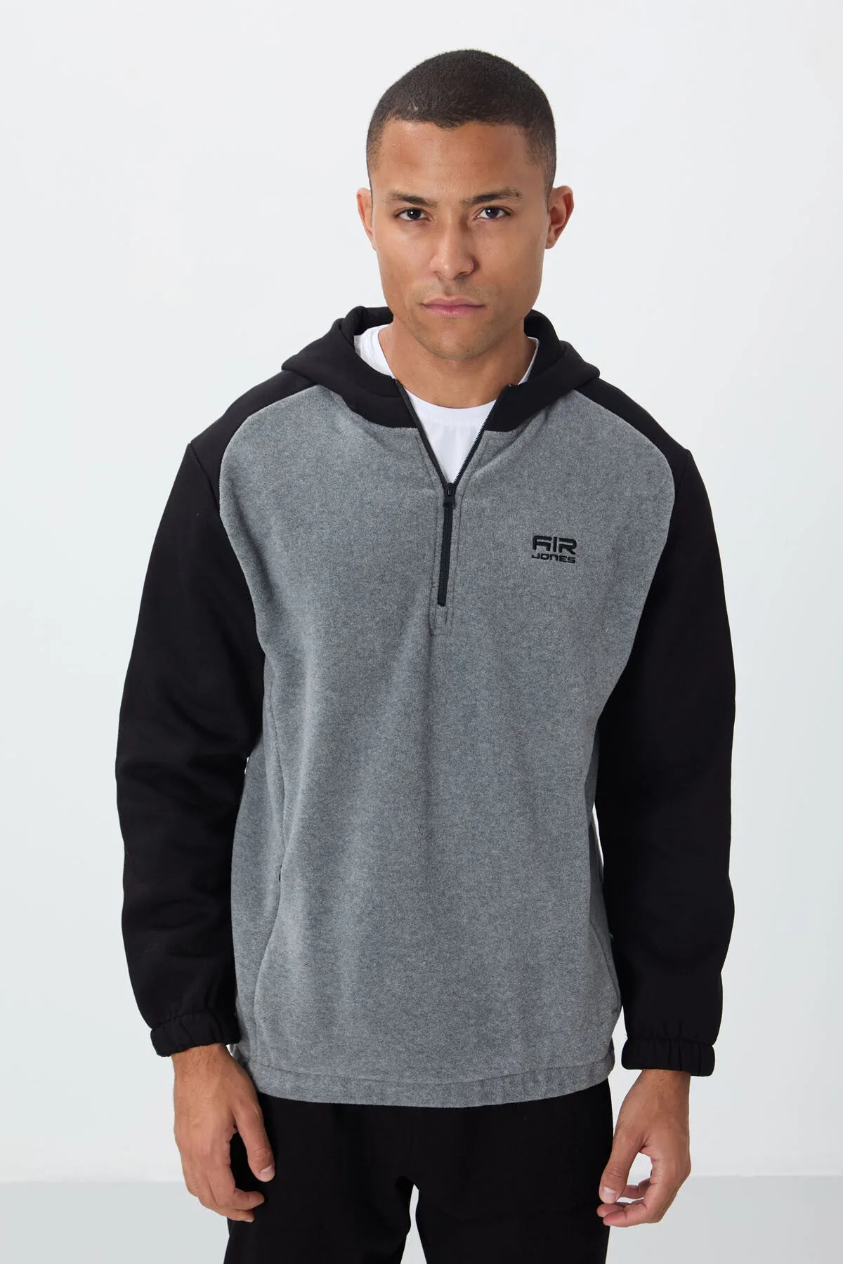 Ruby Gri Melanj Standart Kalıp Polar Erkek Sweatshirt - 88300 - Gb melanj – Gb Melanj, S