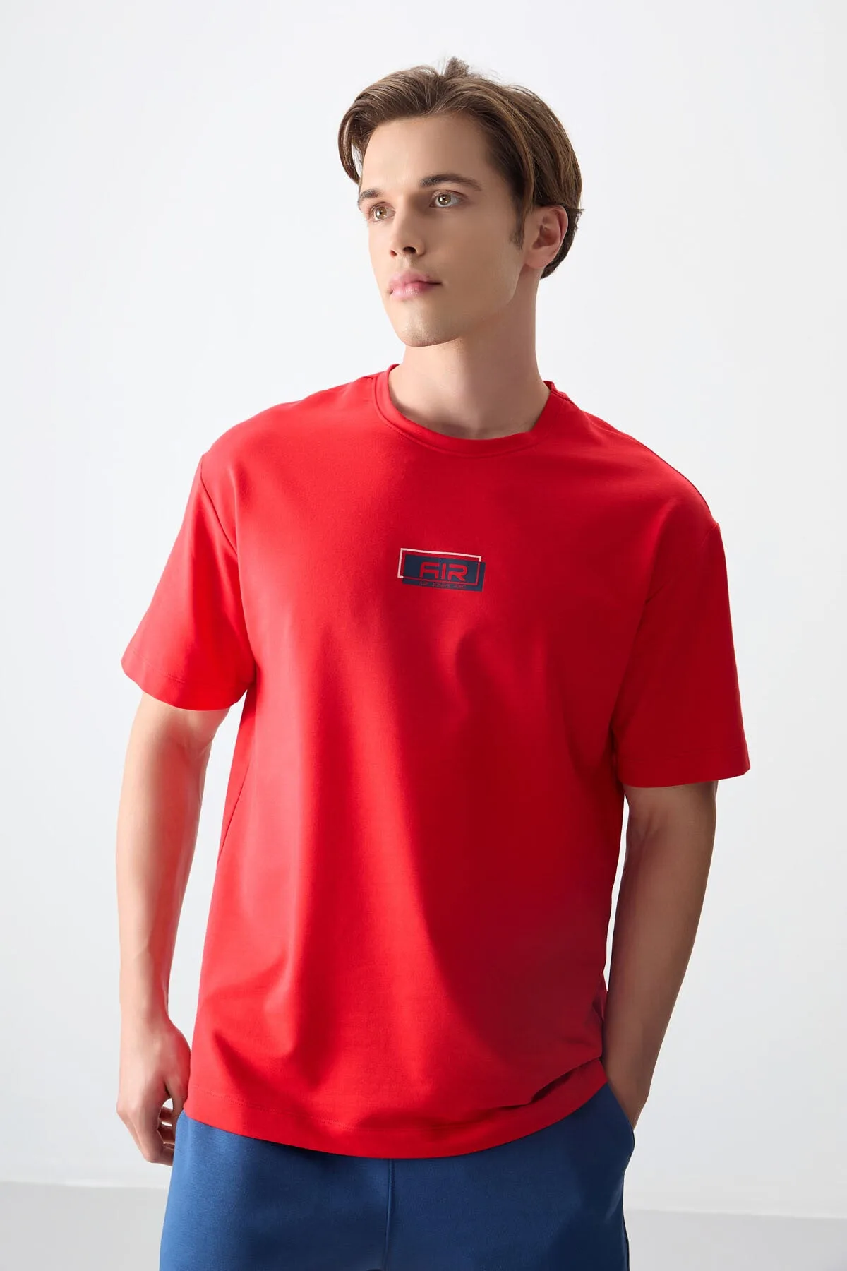 Fiesta Pamuklu Kalın Yumuşak Dokulu Oversize Fit Baskılı Erkek T-Shirt - 88376 - Fiesta – Fiesta, S
