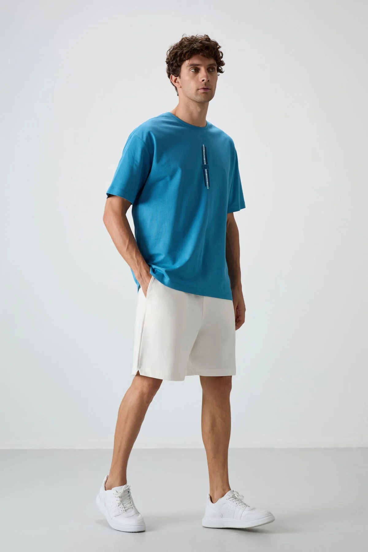 Ekru Pamuklu Kalın Yumuşak Dokulu Comfort Fit Basic Erkek Şort - 81274 - Ekru – Ekru, S