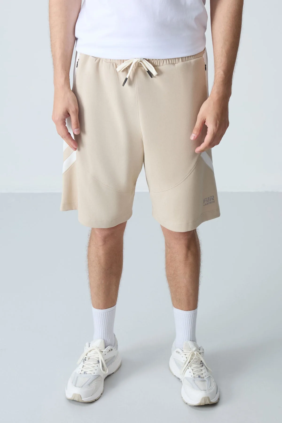 Bej Pamuklu Kalın Yumuşak Dokulu Standart Fit Basic Erkek Şort - 81281 - Bej – Bej, S