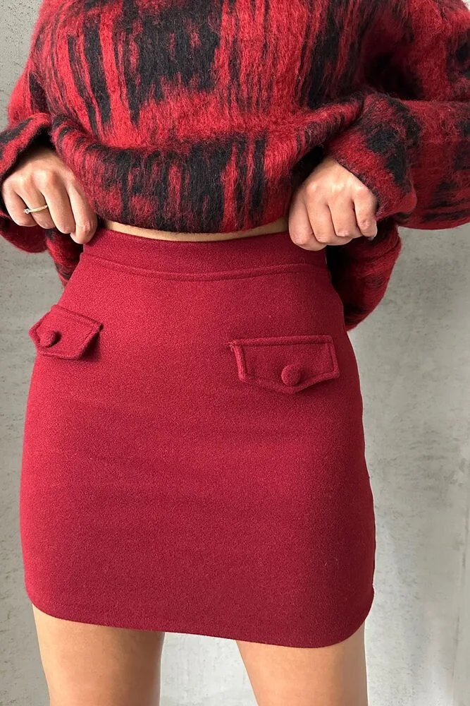 Diz Üstü Toptan Etek - BORDO – Bordo, S