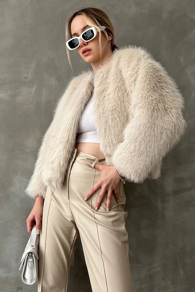 Topshow Taş Suni Kürk Toptan Ceket - TAŞ – Taş, S