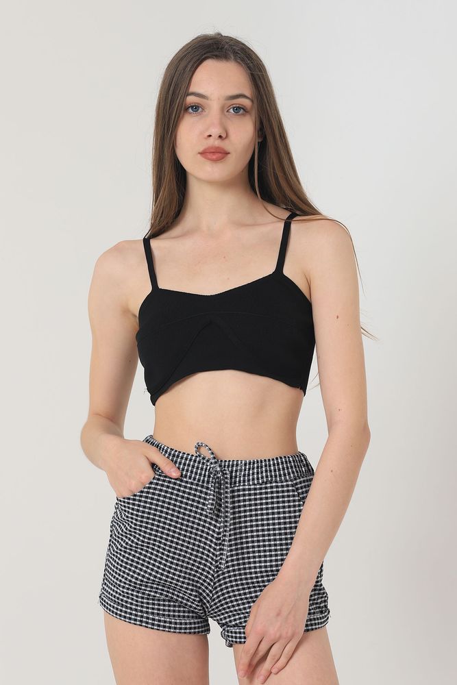 Topshow Siyah Mini Toptan Şort - SİYAH – Siyah, S