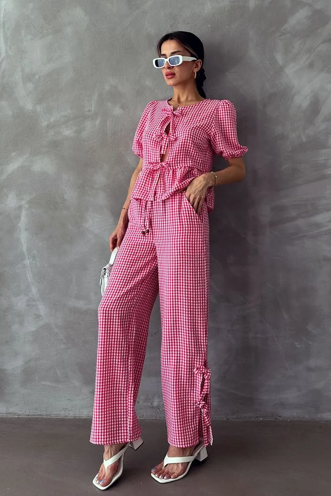 Topshow Fuşya Pitikare Toptan Pantolon - FUŞYA – Fuşya, S