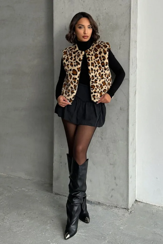 Peluş Toptan Yelek - LEOPAR – Leopar, S