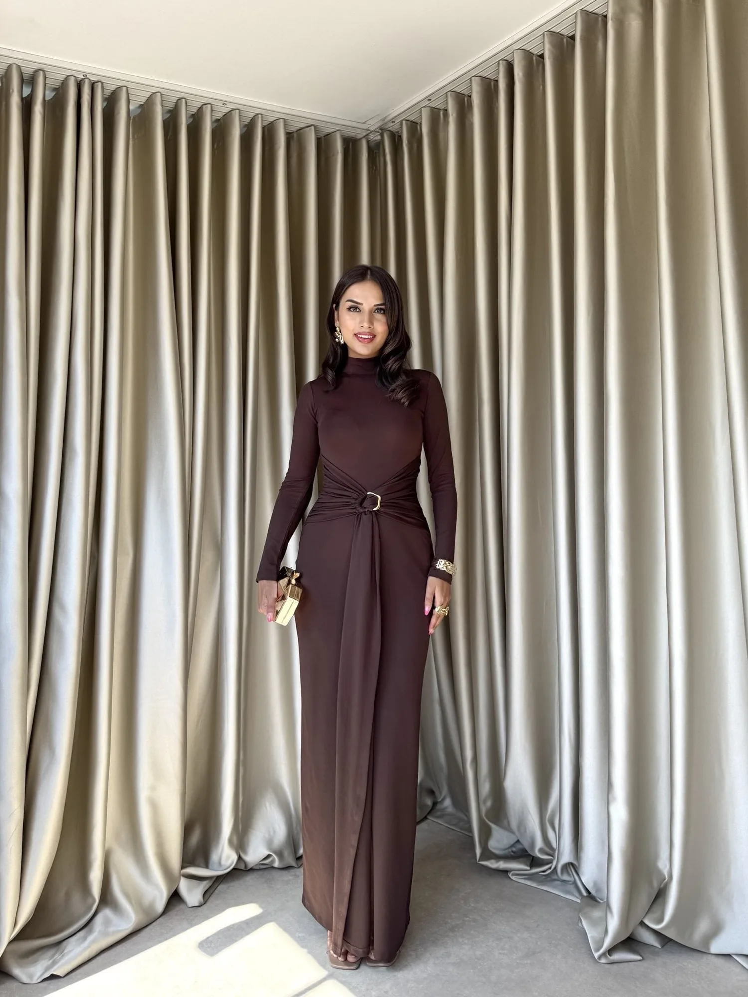 3072 ELBİSE - BLACK - SİYAH – Siyah, S