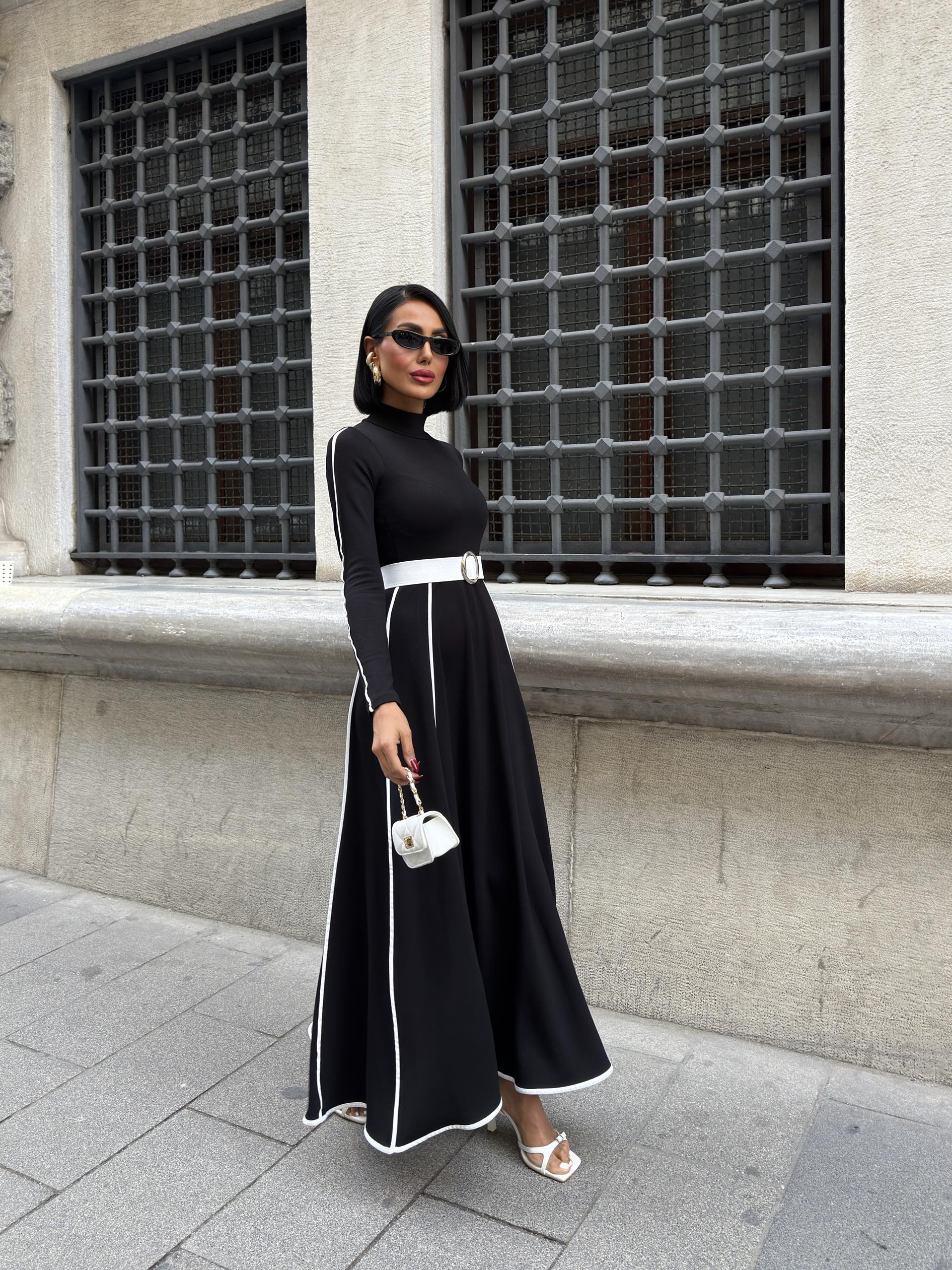 3084 ELBİSE - BLACK - SİYAH