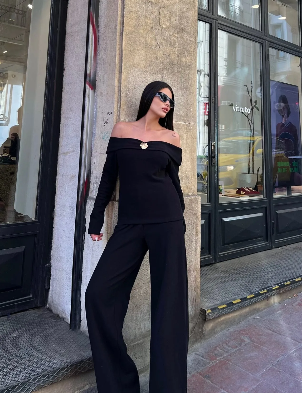 3110 PANTALONLU TRİKO TAKIM - BLACK - SİYAH – Siyah, S
