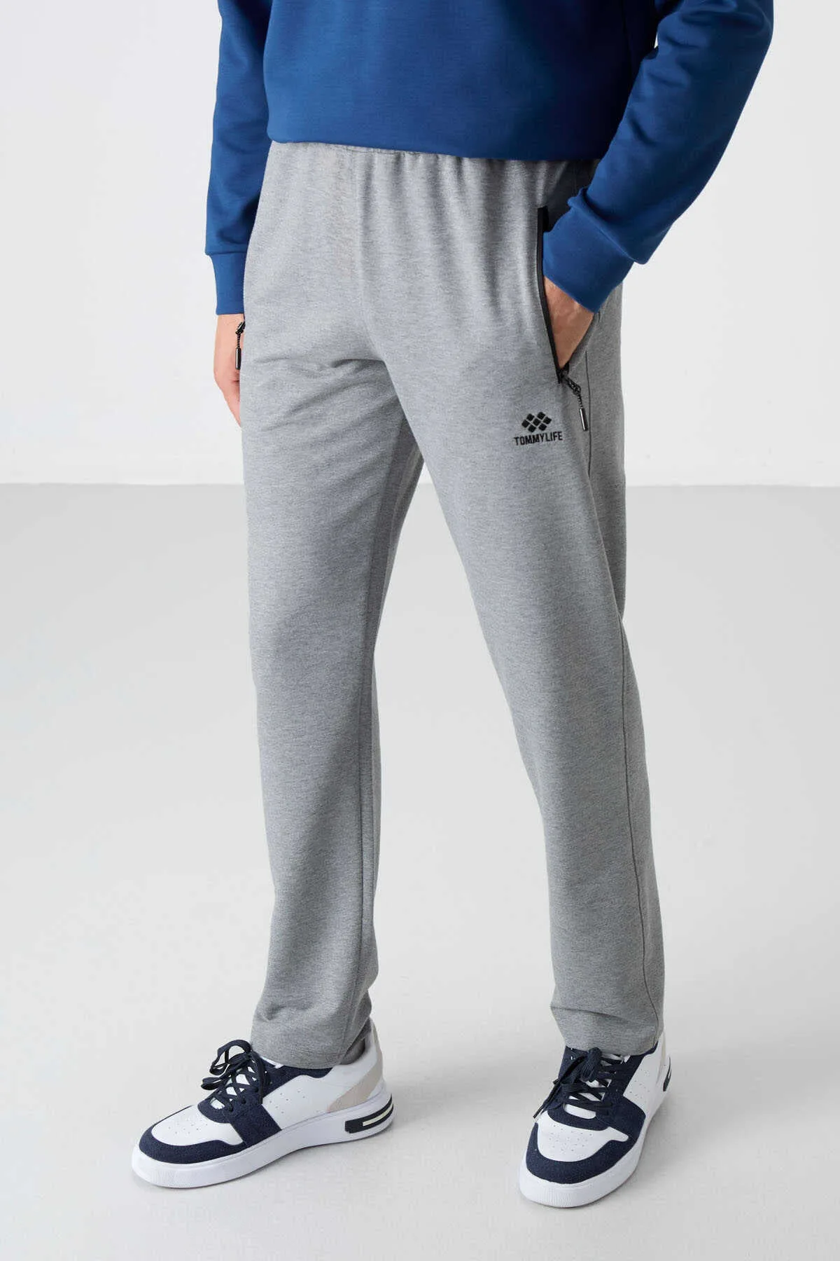 Tommylife Toptan Dar Kalıp Klasik Paça Erkek Eşofman Alt 84671 Siyah - SİYAH – Siyah, M