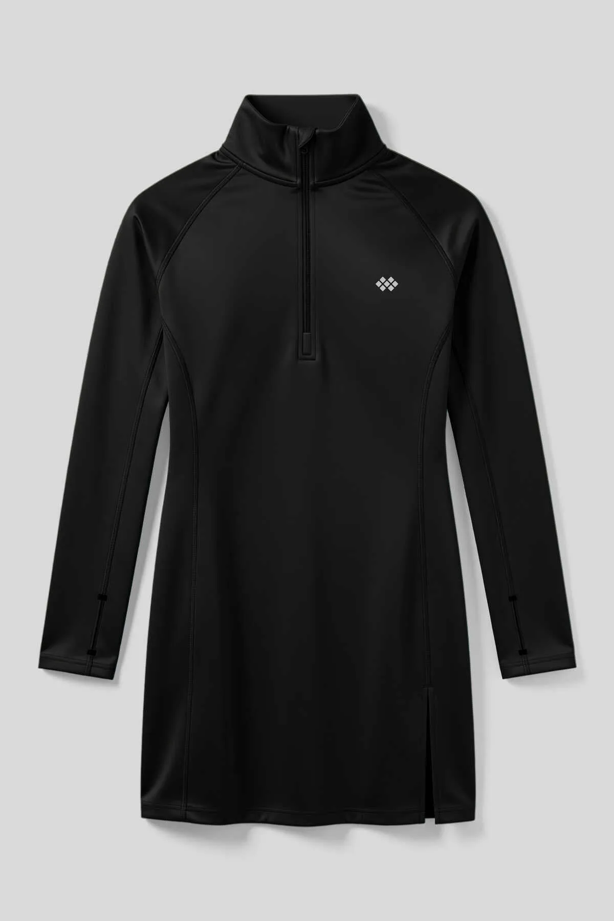 Tommlife Toptan Siyah Yarım Fermuarlı Dik Yaka Standart Fit Kadın Sporcu Tunik - 97309 - Siyah – Siyah, M