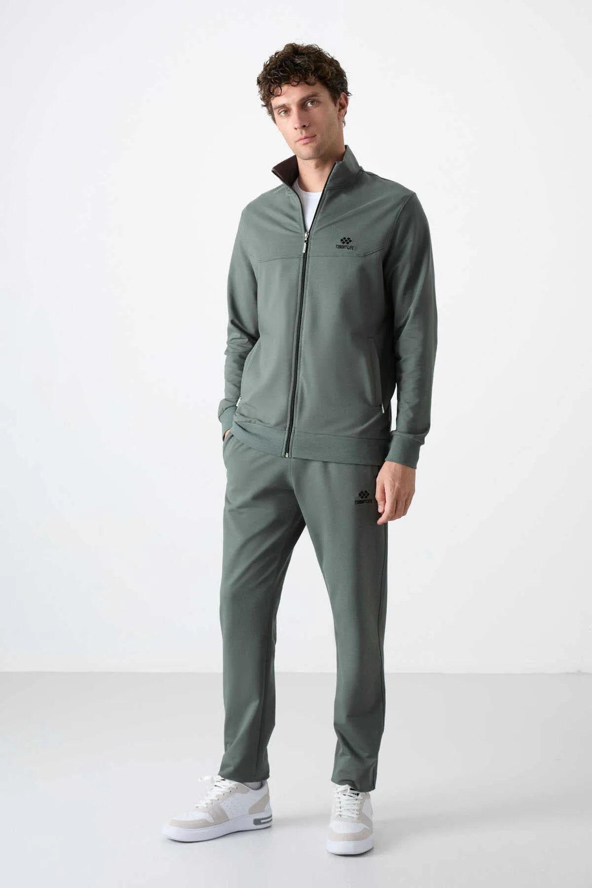 Tommylife Toptan Rahat Kalıp Fermuarlı Sweat Erkek Eşofman Takım 85072 Haki - HAKİ – Haki, S