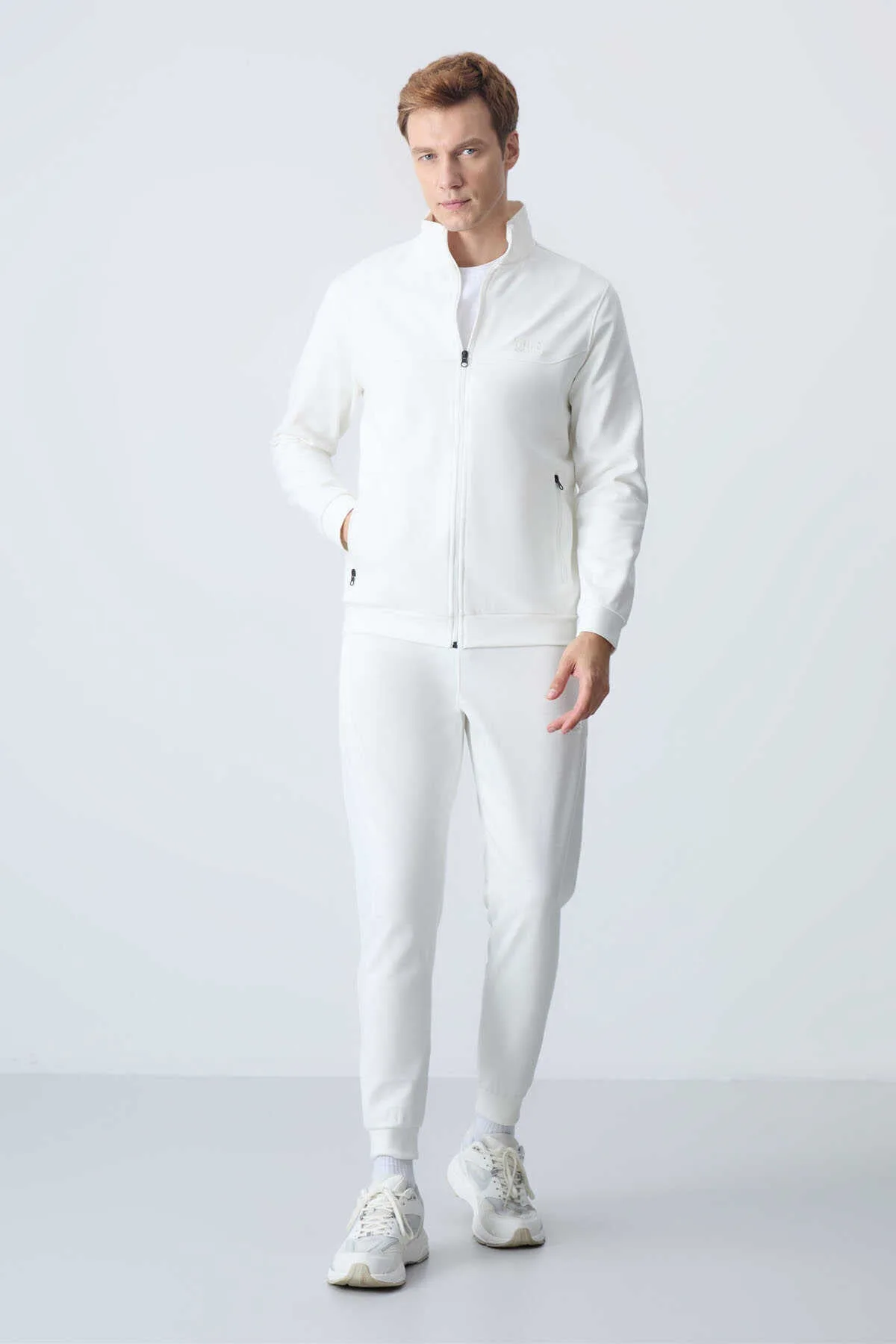 Tommylife Toptan Hugo Rahat Kalıp Jogger Erkek Eşofman Takım 85198 Ekru - EKRU – Ekru, S