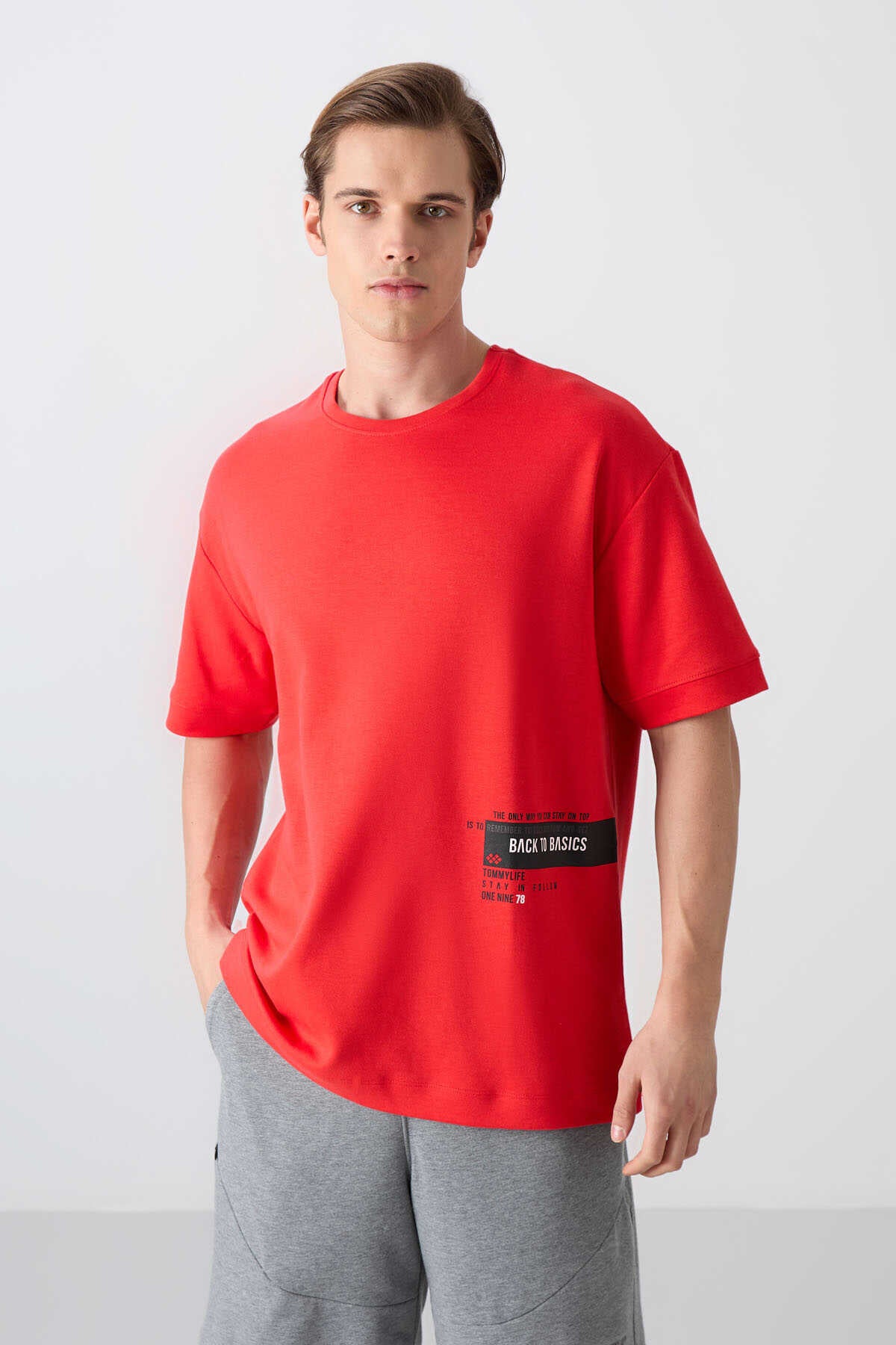Tommylife Toptan O Yaka Oversize Baskılı Erkek T-Shirt 88322 Fiesta - FİESTA