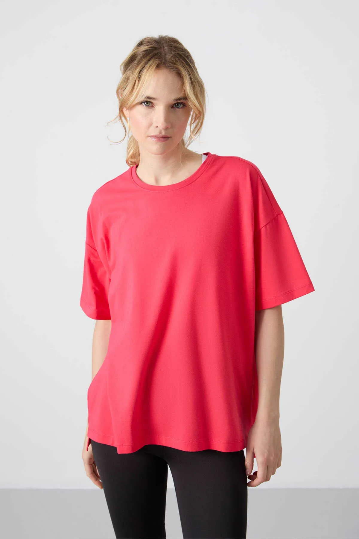 Tommylife Toptan O Yaka Oversize Basic Kadın T-Shirt 97285 Siyah - SİYAH – Siyah, S