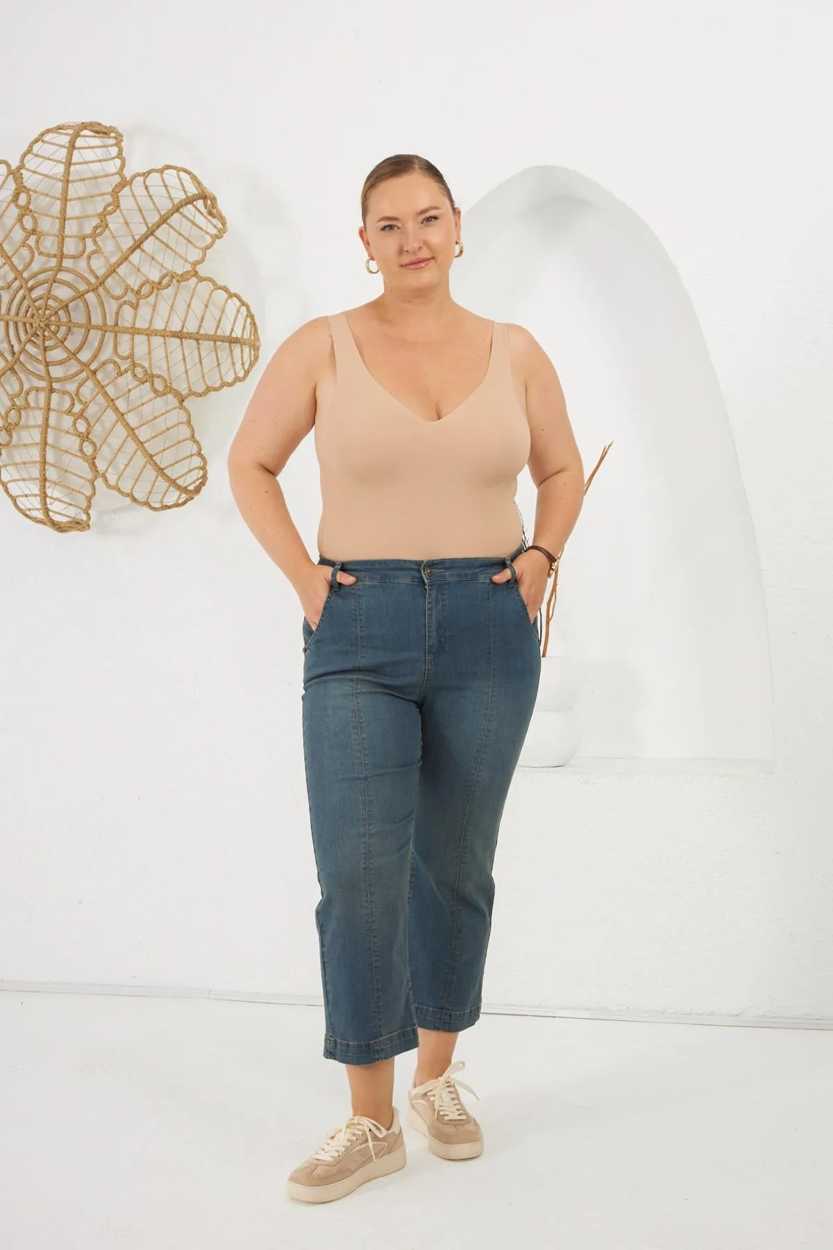 Büyük Beden Denim Pantolon Kim Mavi – 44
